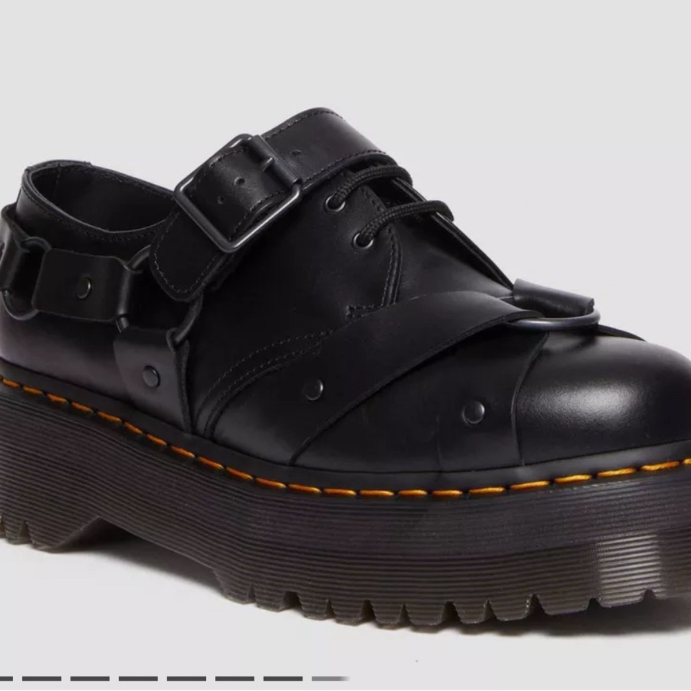 1461 leather harness platform shoes